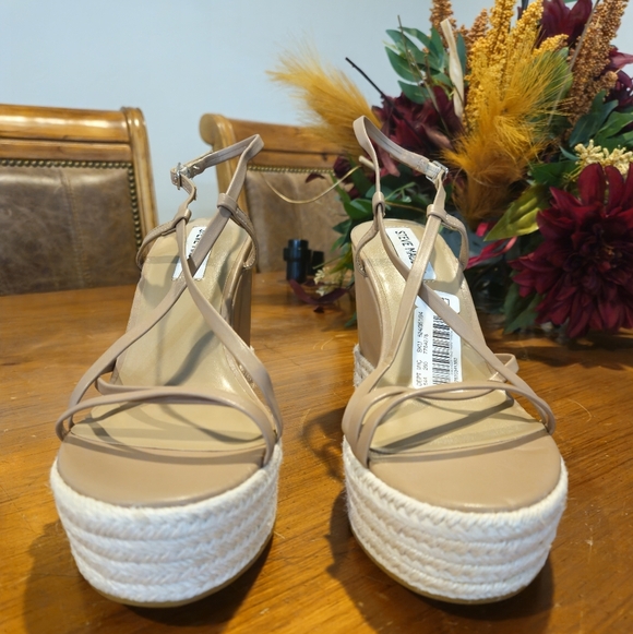 STEVE MADDEN Woman's Sandals Whitlee Strappy Espadrille Platform Wedge Shoes - Picture 6 of 12